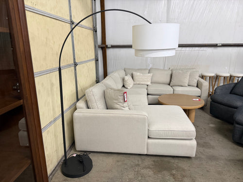 Zebu Large Linen Floor Lamp - Black