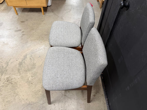 Pair of Nosh Dining Chairs - Walnut And Quarry Gray