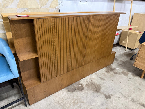 Kouva Queen Storage Headboard - Smoked Oak