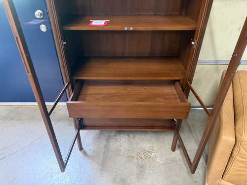 Mysen 35.5" Glass Cabinet - Walnut
