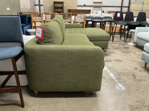 Vati 114" Right Storage Sleeper Sectional - Natural Oak And Napa Moss