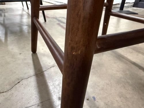 Set of 3 Sede Leather Swivel Counter Stools - Walnut And Black
