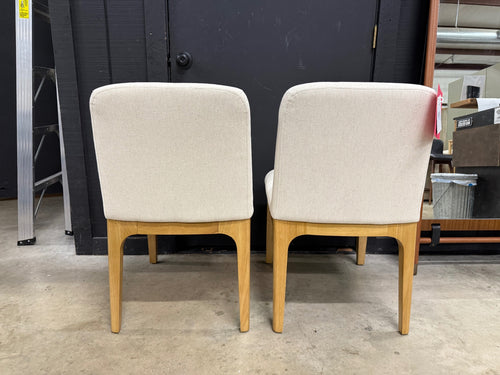 Pair of Rosin Dining Chairs - Natural Oak And Sand Ivory