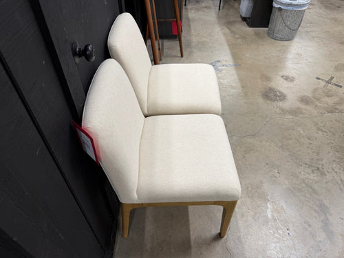 Pair of Rosin Dining Chairs - Natural Oak And Sand Ivory
