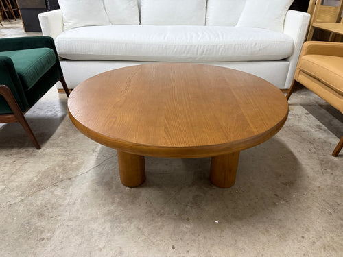 Adel 42" Round Coffee Table - Smoked Oak