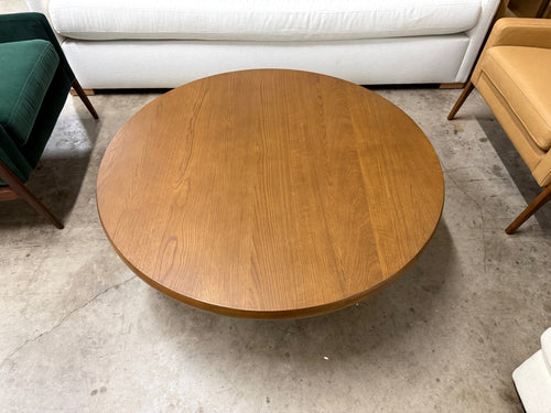 Adel 42" Round Coffee Table - Smoked Oak