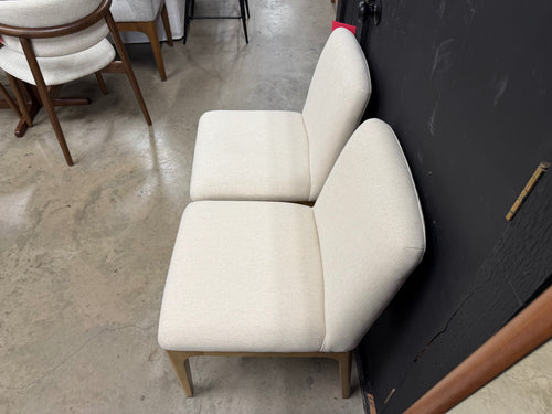 Pair of Rosin Dining Chairs - Natural Oak And Sand Ivory