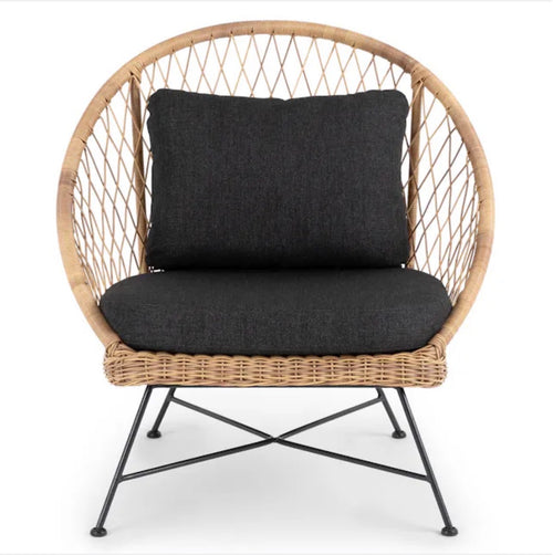 Aeri 37" Outdoor Lounge Chair - Slate Gray