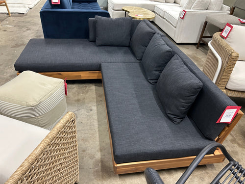Lubek 82.5" Outdoor Low Left Sectional - Slate Gray