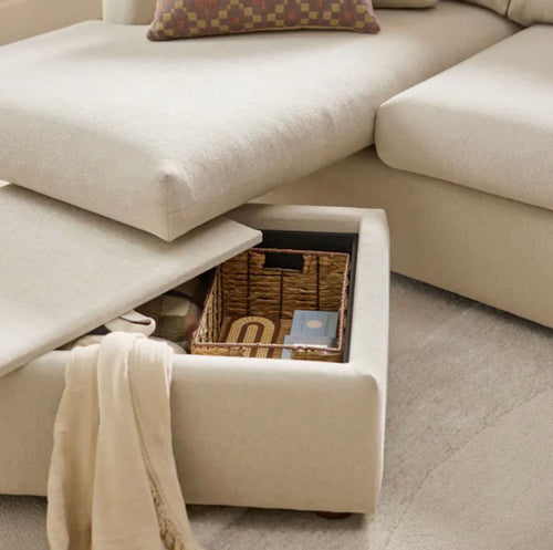 Marina 90" Reversible Storage Sectional - Clover Ivory