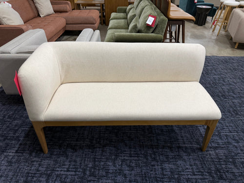 Rosin 56.75" Left Corner Banquette - Natural Oak And Sand Ivory