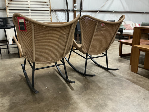 Pair of Beltaine 30.5" Outdoor Rocking Lounge Chairs - Wicker