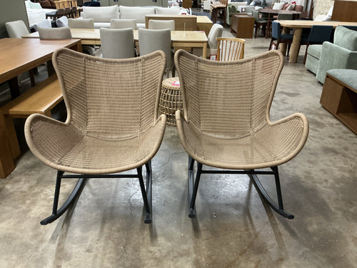Pair of Beltaine 30.5" Outdoor Rocking Lounge Chairs - Wicker