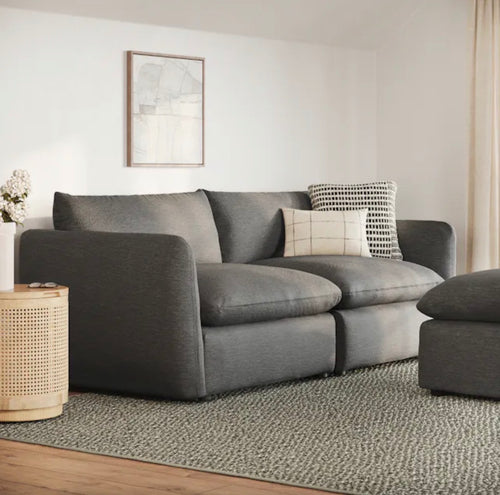 Leigh 92” Modular Sofa - Silver Gray Performance Fabric