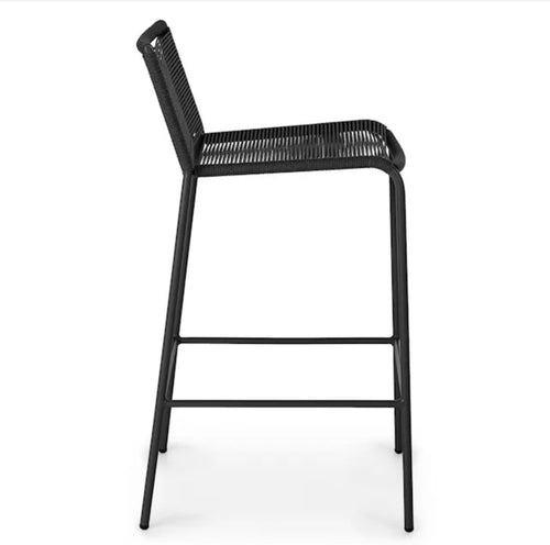 Pair of Zina Outdoor Bar Stools - Ember Black