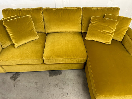 Interior Define James 3-Seat Chaise Sectional-Chartreuse Performance Velvet
