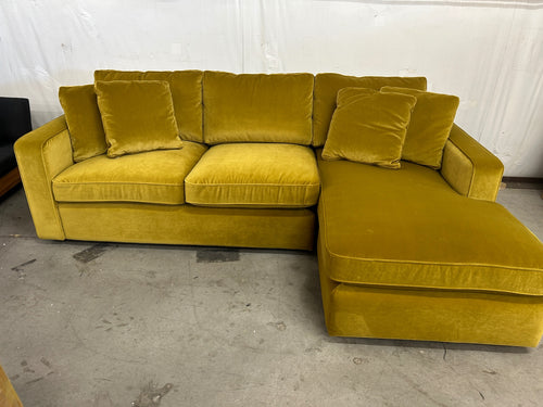 Interior Define James 3-Seat Chaise Sectional-Chartreuse Performance Velvet