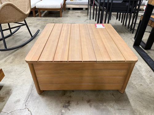 Elise 34.75" Outdoor Storage Coffee Table - Light Eucalyptus