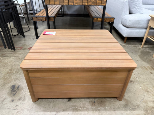 Elise 34.75" Outdoor Storage Coffee Table - Light Eucalyptus