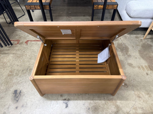 Elise 34.75" Outdoor Storage Coffee Table - Light Eucalyptus