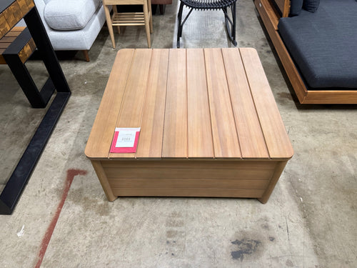 Elise 34.75" Outdoor Storage Coffee Table - Light Eucalyptus