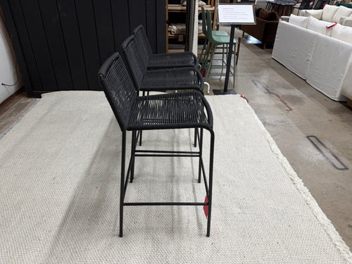 Set of 3 Zina Outdoor Bar Stools - Ember Black