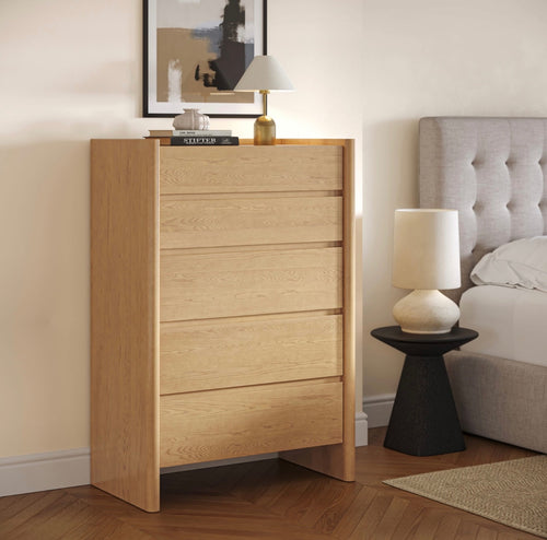Torme 5-Drawer Chest - White Oak