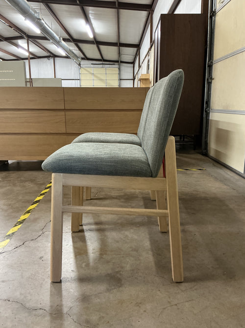 Pair of Mikkel Dining Chairs - White Oak And Algonquin Green