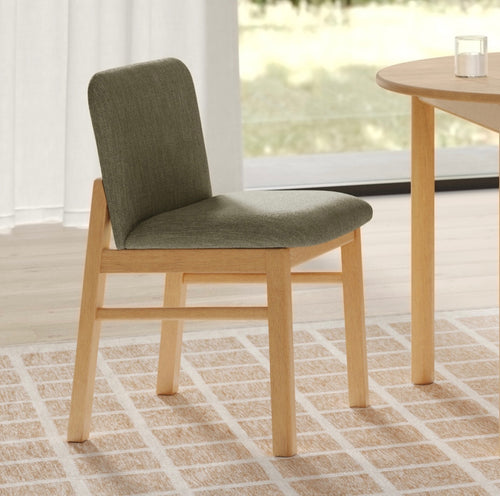 Pair of Mikkel Dining Chairs - White Oak And Algonquin Green