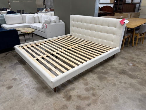 Sven King Tufted Bed - Biscuit Cream