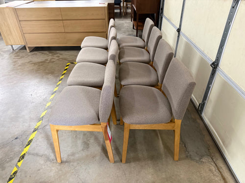 Set of 8 Nosh Dining Chairs - Oak And Ratine Brown