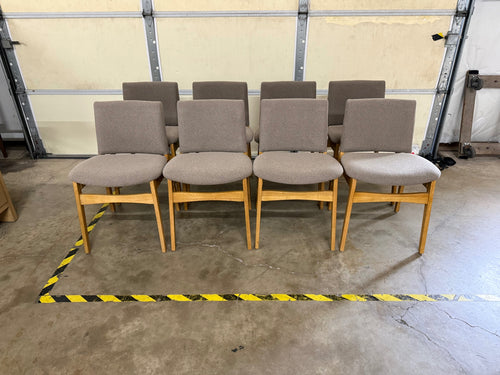 Set of 8 Nosh Dining Chairs - Oak And Ratine Brown