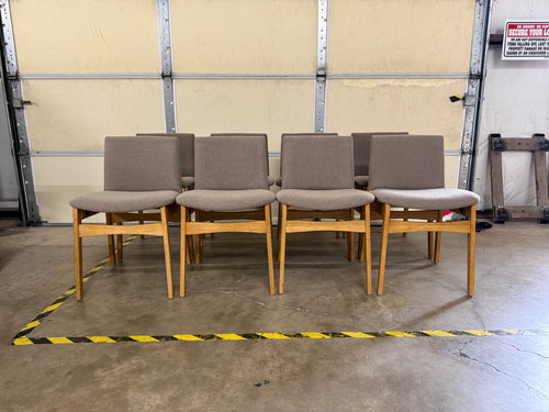 Set of 8 Nosh Dining Chairs - Oak And Ratine Brown