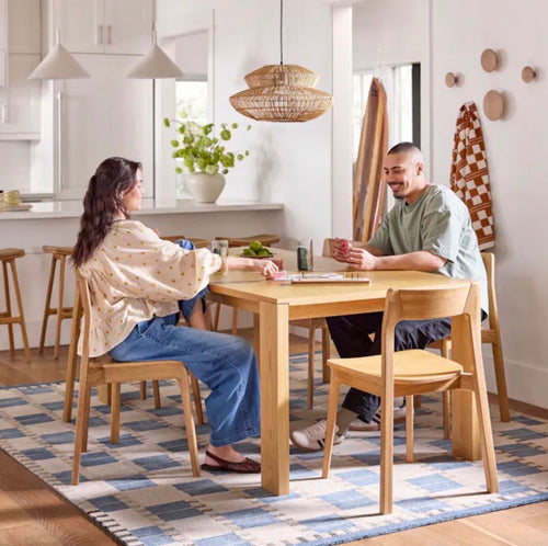 Dako 76.75in - 116in Extendable Dining Table - Natural Oak