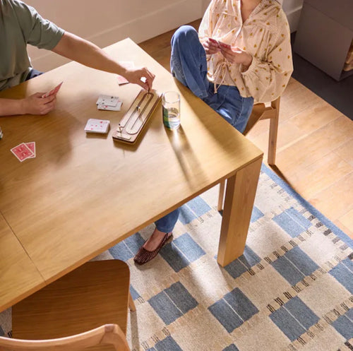 Dako 76.75in - 116in Extendable Dining Table - Natural Oak