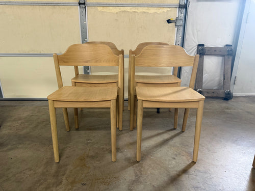 Set of 4 Sylvo Stackable Dining Chairs - White Oak