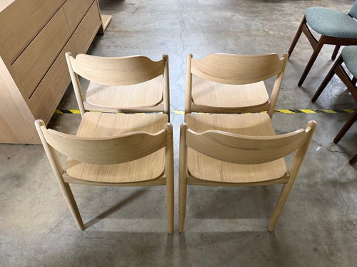 Set of 4 Sylvo Stackable Dining Chairs - White Oak