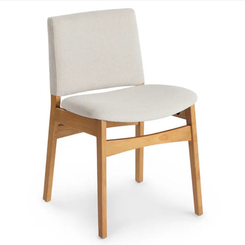 Set of 6 Nosh Dining Chairs - Oak And Ratine Ivory