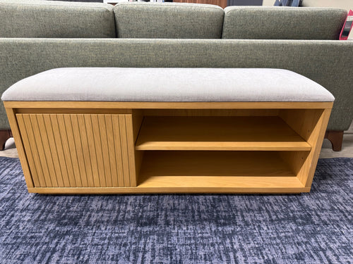 Kouva 47" Bench - Natural Oak And Santolina Gray