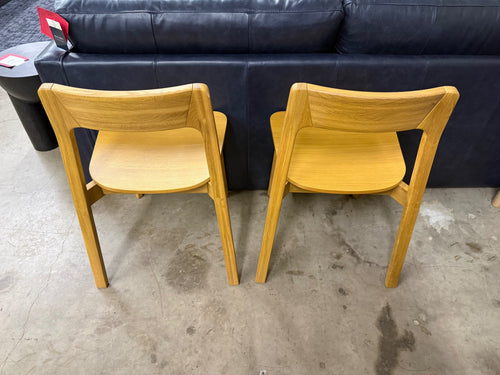 Pair of Gusfa Stackable Dining Chairs - Oak