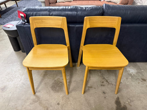 Pair of Gusfa Stackable Dining Chairs - Oak