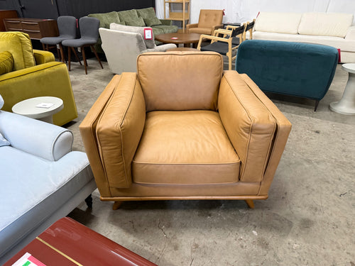 Timber 41" Leather Lounge Chair - Charme Tan