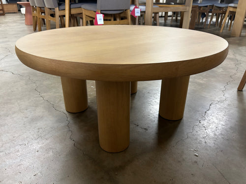 Adel 35" Round Coffee Table - White Oak