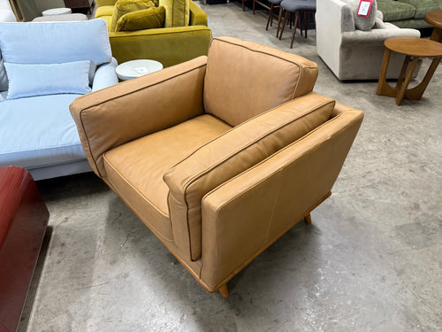 Timber 41" Leather Lounge Chair - Charme Tan