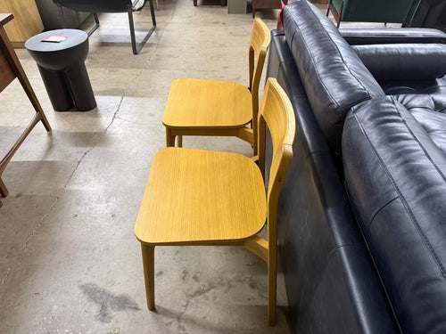 Pair of Gusfa Stackable Dining Chairs - Oak