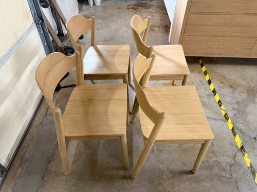 Set of 4 Sylvo Stackable Dining Chairs - White Oak