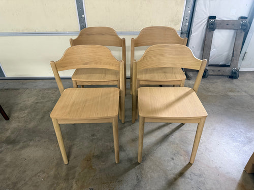 Set of 4 Sylvo Stackable Dining Chairs - White Oak