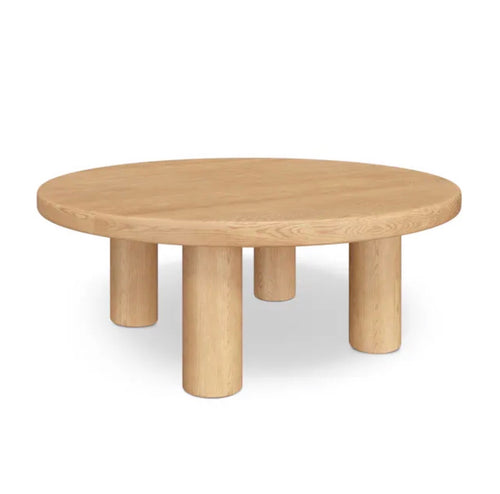 Adel 42" Round Coffee Table - White Oak