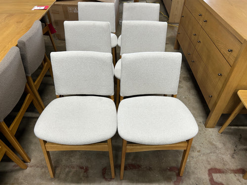 Set of 6 Nosh Dining Chairs - Oak And Ratine Ivory