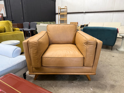 Timber 41" Leather Lounge Chair - Charme Tan